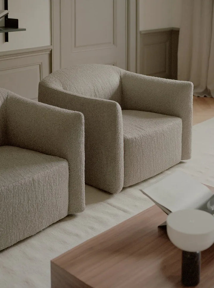 New Works Shore Loungesessel Extended Base, Marlon Taupe