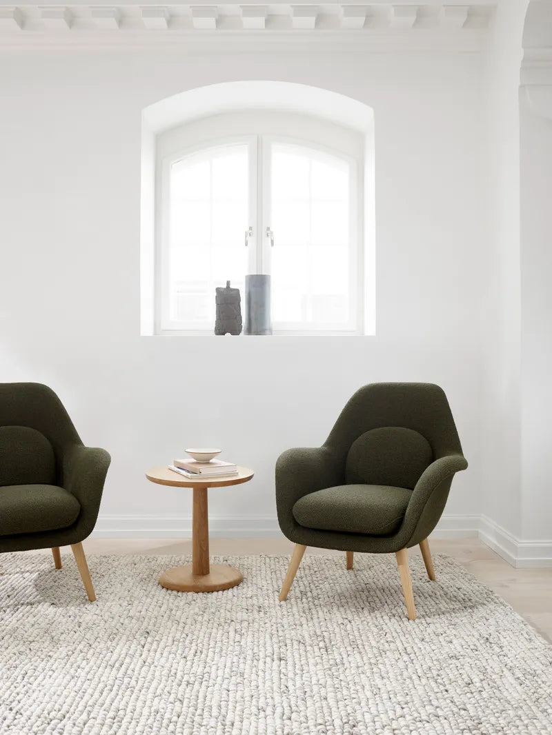 Fredericia Swoon Lounge Petit – Grün Bouclé (Carlotto 900) / Eiche