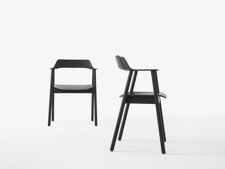 TAKT Bow Chair Stuhl, Schwarz lackierte Eiche