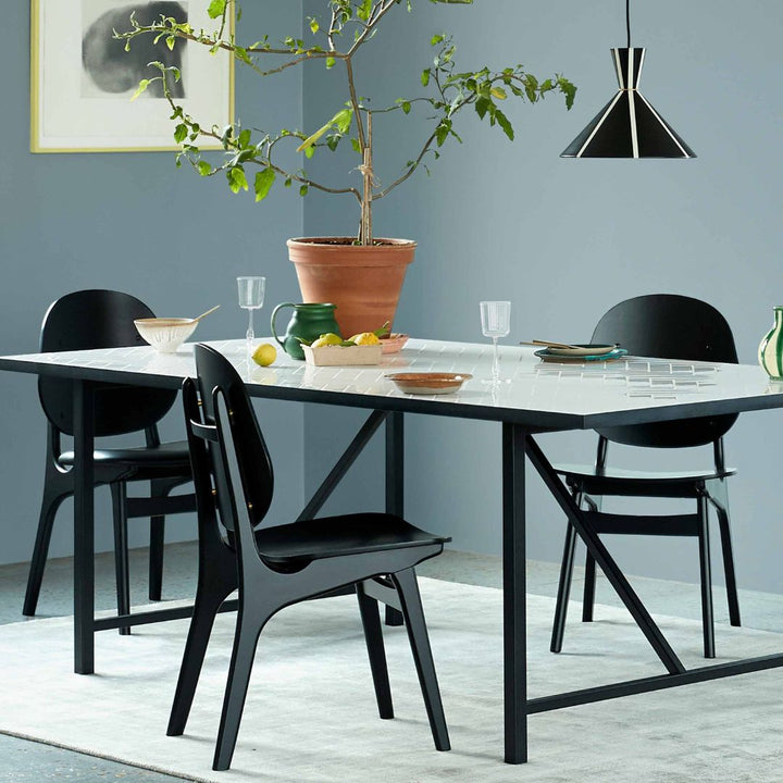 Warm Nordic, Noble Dining Chair, Sortlakeret bøg/Hunter Green