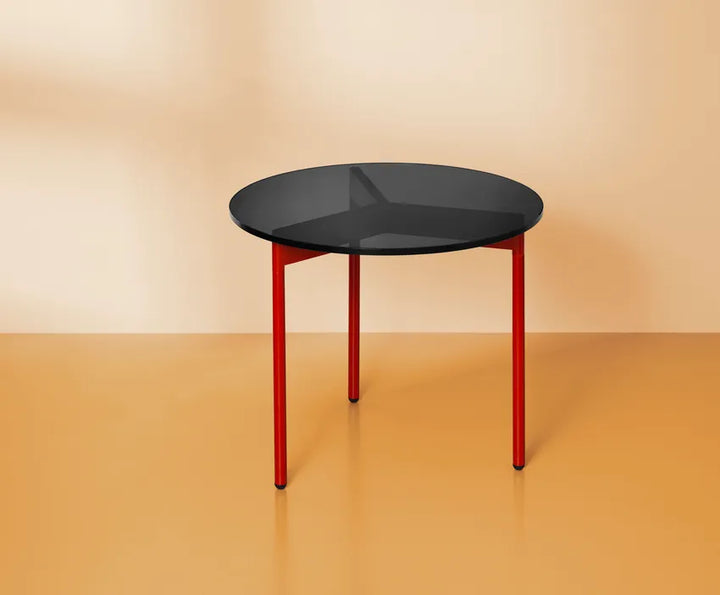 Warm Nordic From Above Sofabord Ø52 - Smoked brown glass / Rusty Red