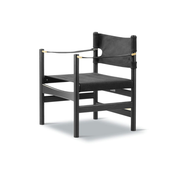 Fredericia Furniture Canvas 2021 Stol af Børge Mogensen - Sortlakeret eg / Sort Canvas