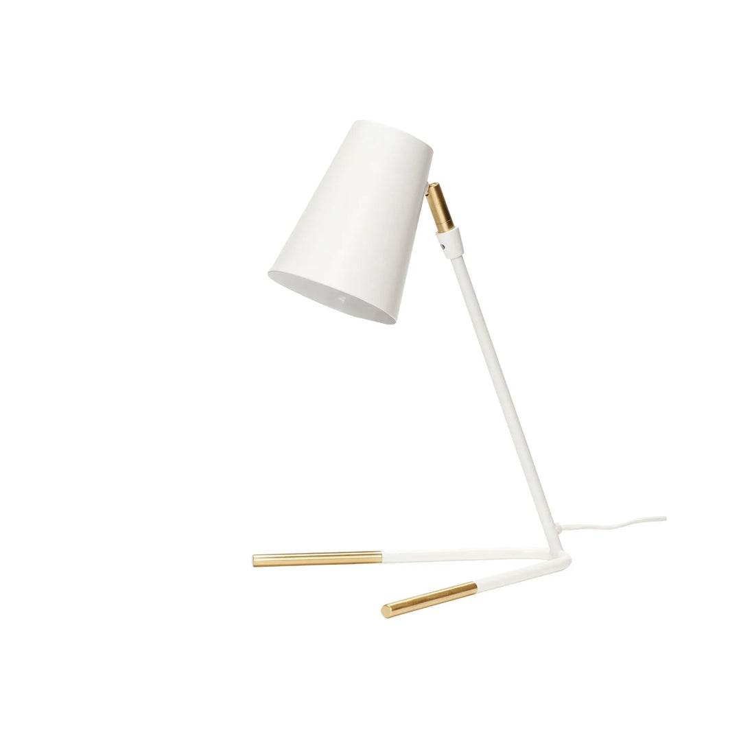 Hübsch Slant Tischlampe Weiß/Messing