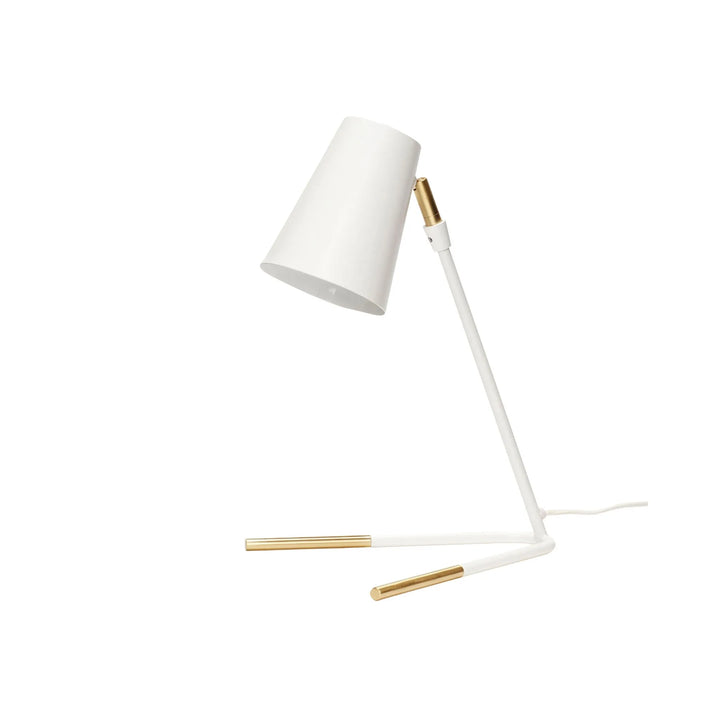 Hübsch Slant Tischlampe Weiß/Messing