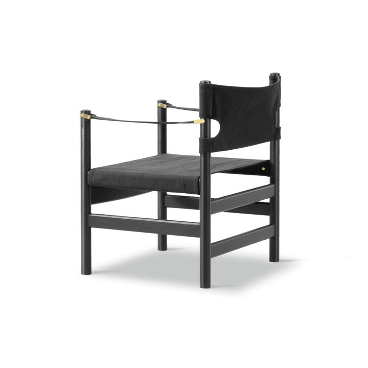 Fredericia Furniture Canvas 2021 Stol af Børge Mogensen - Sortlakeret eg / Sort Canvas