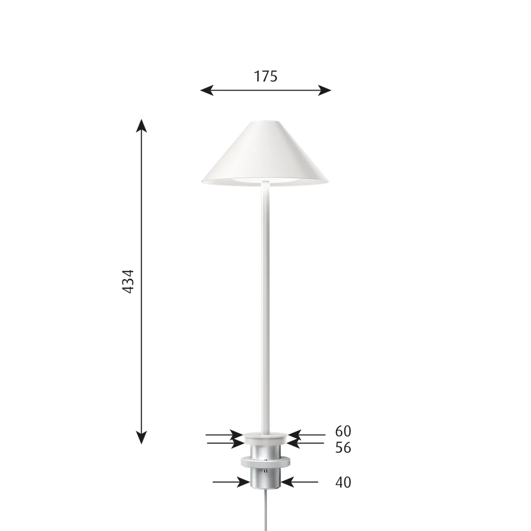 Louis Poulsen Keglen Bordlampe m. pind - Hvid