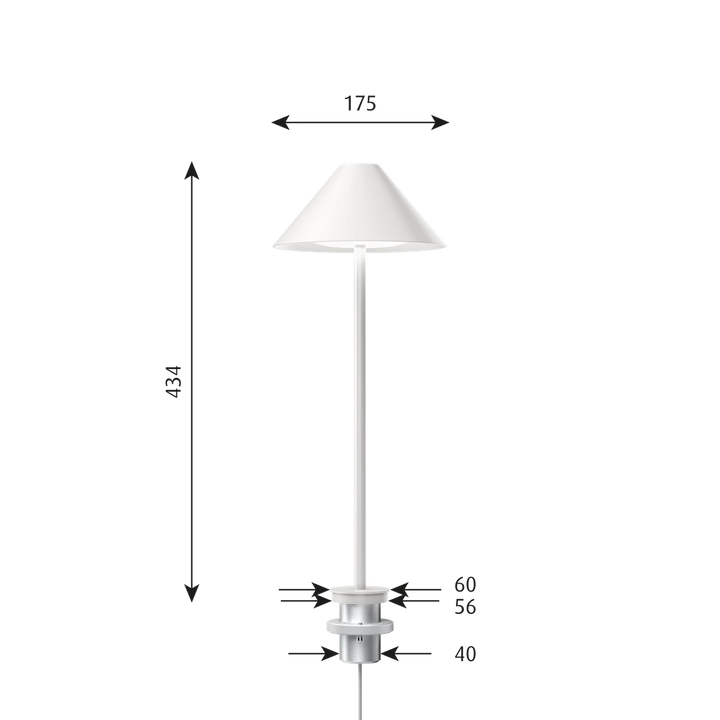 Louis Poulsen Keglen Bordlampe m. pind - Hvid