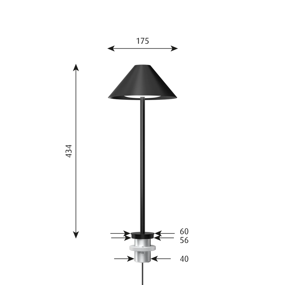 Louis Poulsen Keglen Bordlampe m. pind - Sort