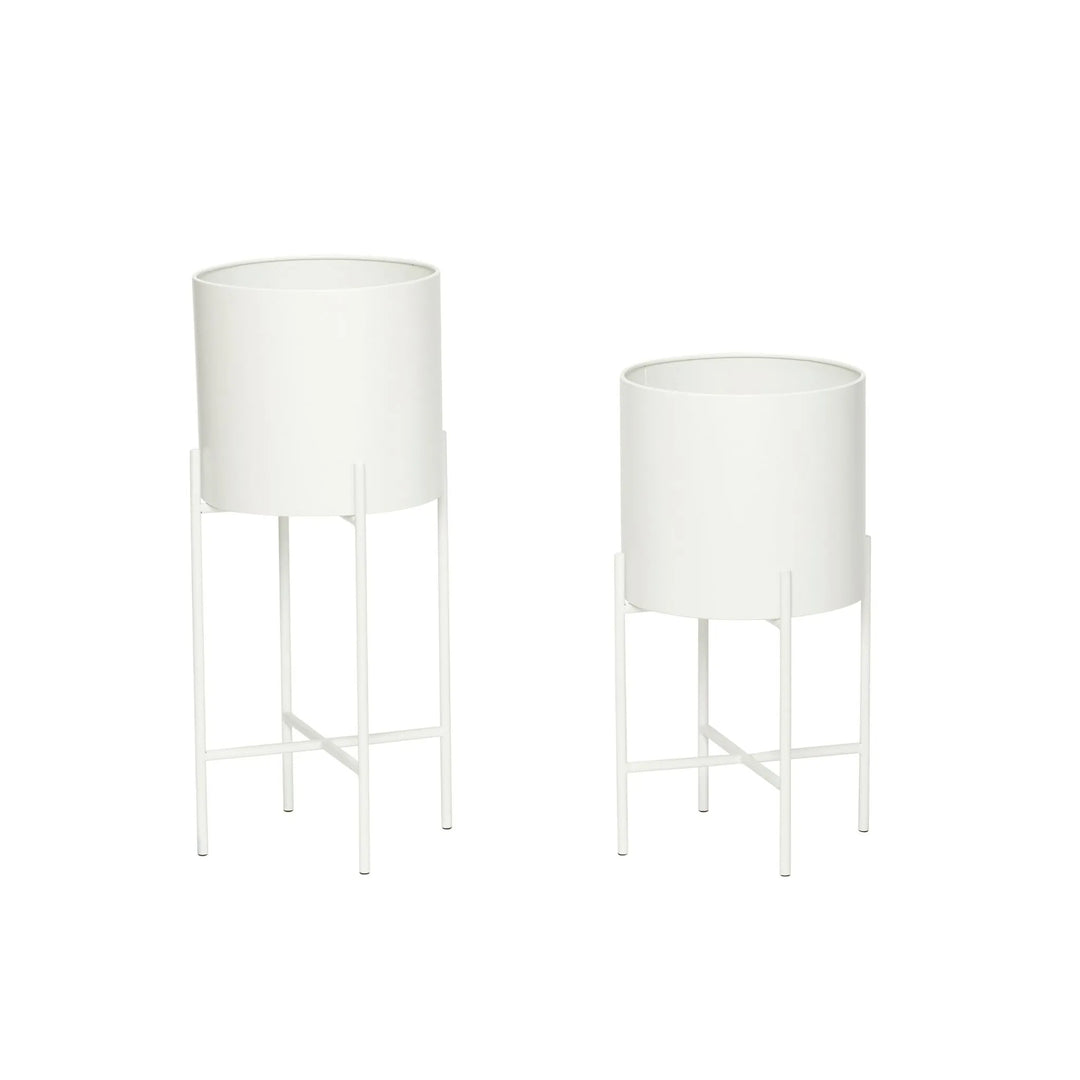 Hübsch Airy Potter Hvid (sæt af 2)