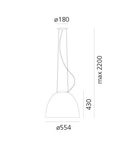Artemide Nur Pendellampe Antracite Grey