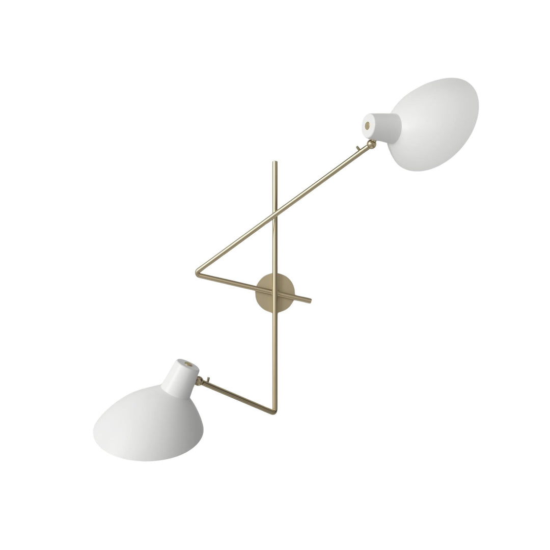 Astep VV Cinquanta Twin Wandleuchte – Weiß/Messing