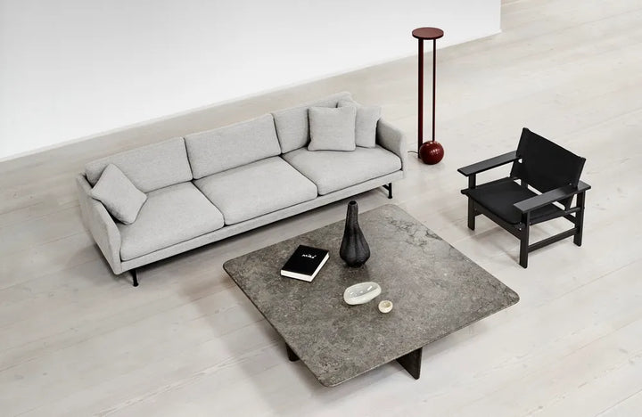 Fredericia Tableau 1965 Couchtisch 140 x 140 cm, Stein Dark Atlantico Limestone