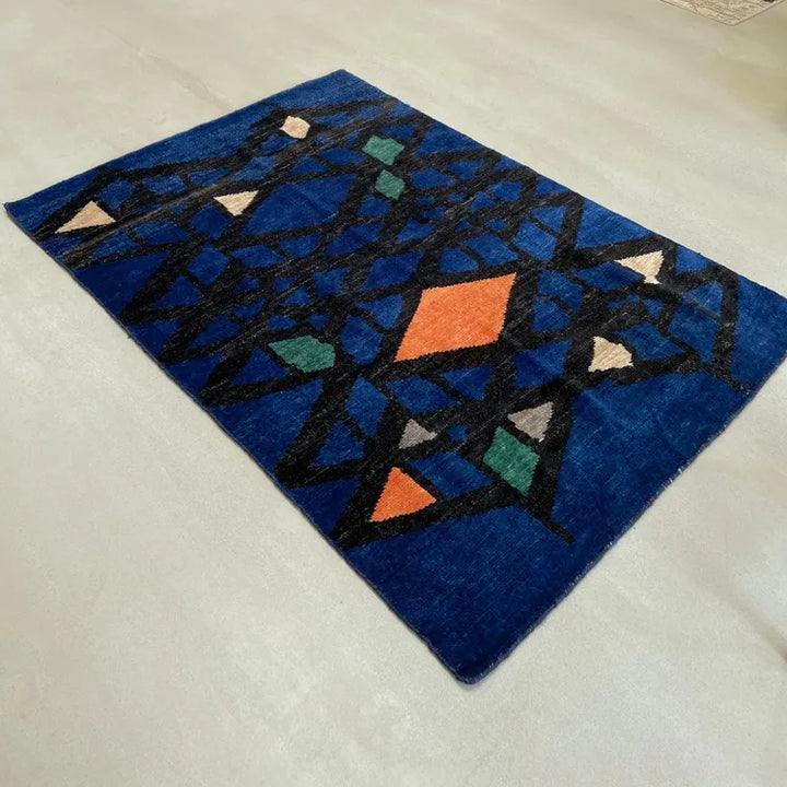 Massimo Teppich 135x196, Blau/Multi