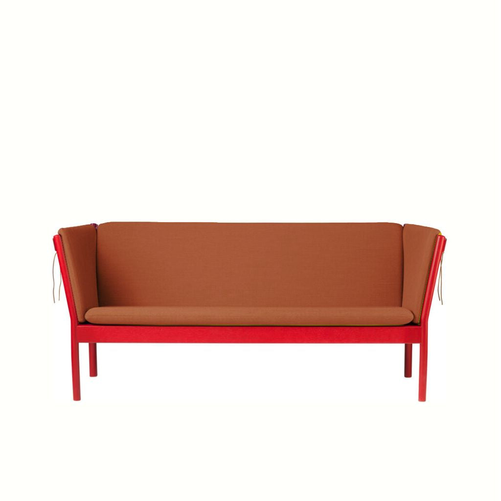 Sofa 3-Sitzer, Rubinrot/Gebranntes Orange