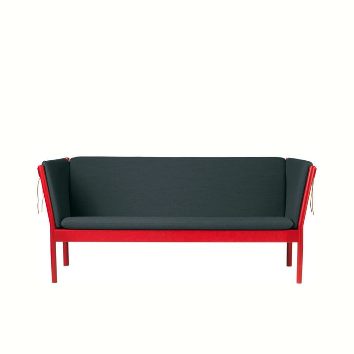 FDB Møbler J149 Sofa 3-Sitzer, Rubinrot/Dunkelgrün