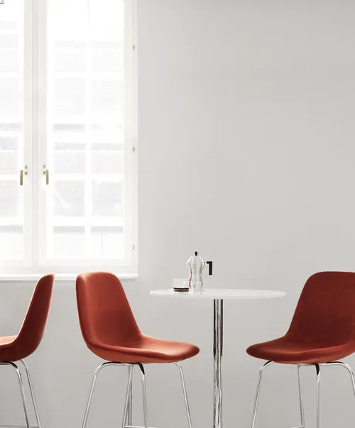 Fredericia Eyes 4 Leg Barstool Model 4830 -Gentle 183 - Gebürstete Edelstahlbeine