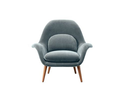 Fredericia Swoon Lounge Chair 1770 - Blågrå velour (Harald 182) / Røget Eg