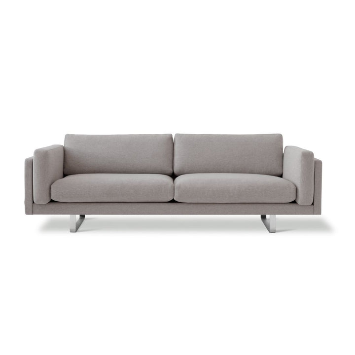 Fredericia EJ280 3-Sitzer-Sofa – Lars 88 Davis Fabrics / gebürstetes Chrom, Mittelgestell