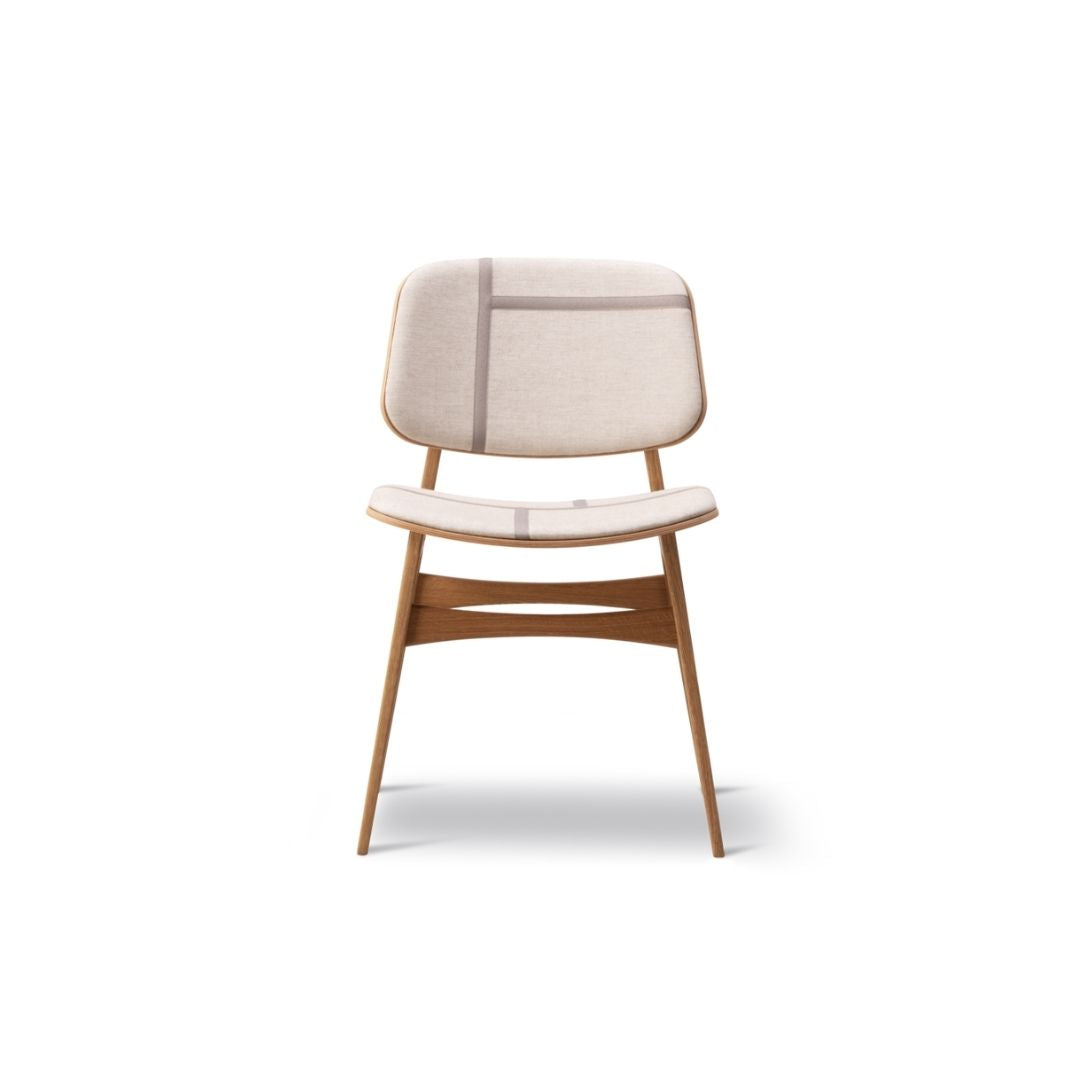 Fredericia Søborg Stuhl 3052 von Børge Mogensen – Sheworks Ribbon Sand / Eiche Öl