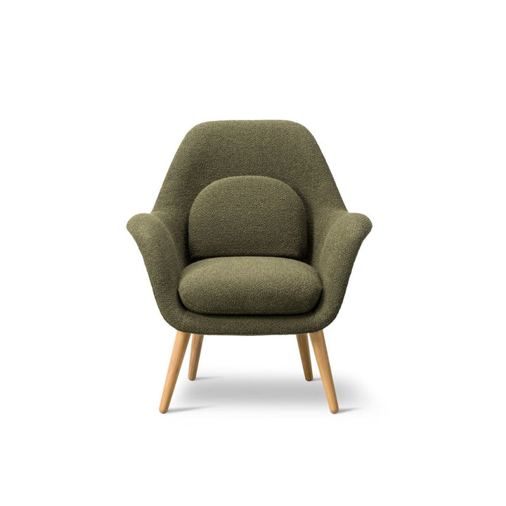 Fredericia Swoon Lounge Petit – Grün Bouclé (Carlotto 900) / Eiche