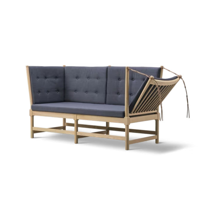 Fredericia Kinderbettsofa 1789 von Børge Mogensen Rechts – Dunkelblau (Bardal 780) / Eiche Seife