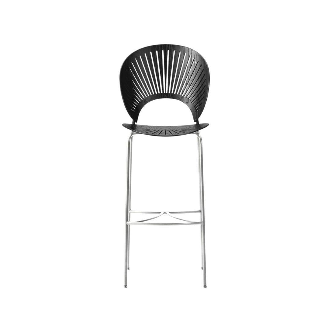 Fredericia Trinidad Barhocker H65 von Nanna Ditzel – Schwarzes Eschenholz/Chrom
