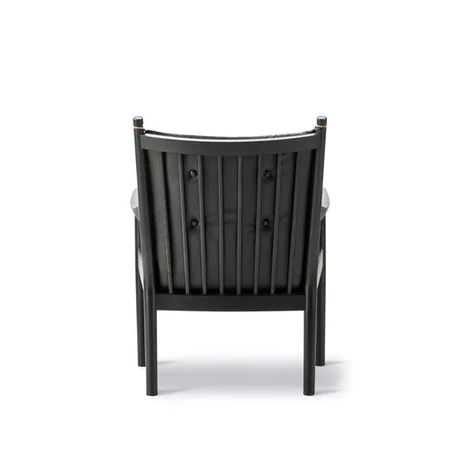 Fredericia Loungesessel 1788 von Hans J. Wegner – Schwarzes Leder / Buche Schwarz Lack