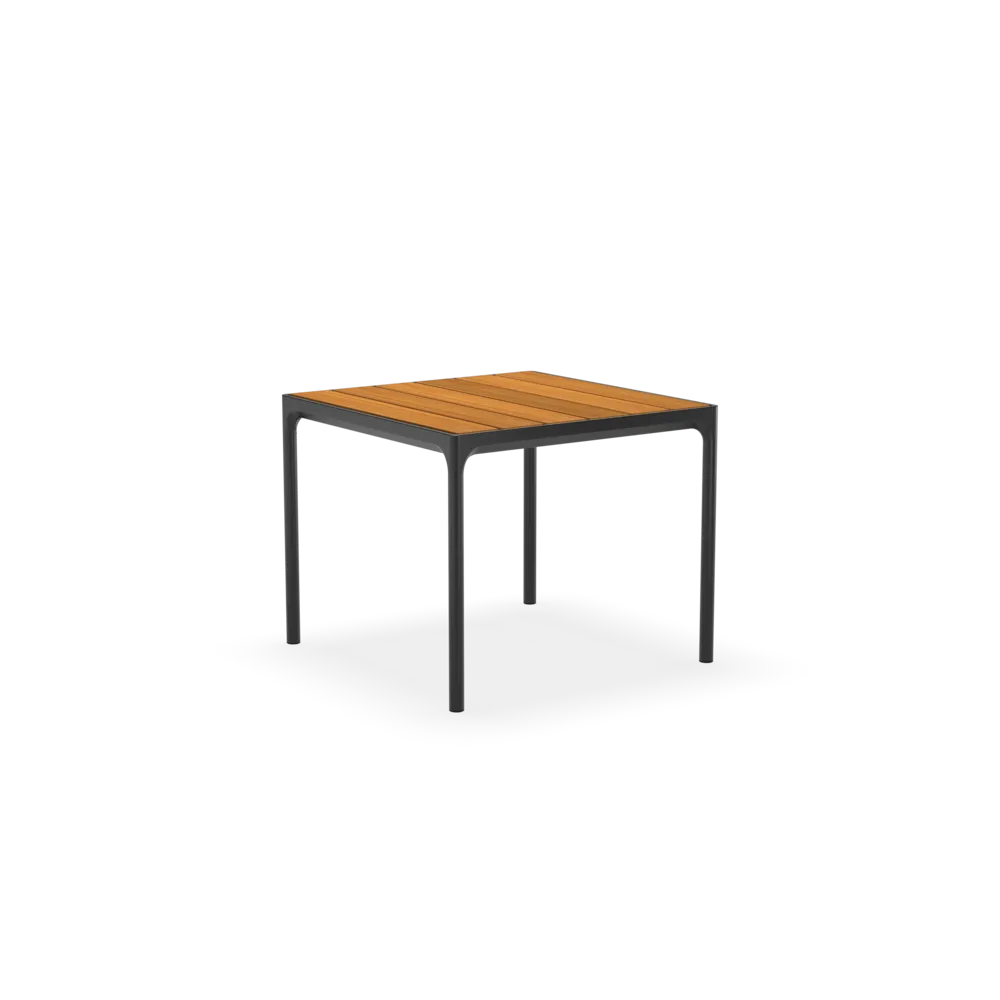 HOUE FOUR Table 90x90 cm, Havebord, Sort/Bambus