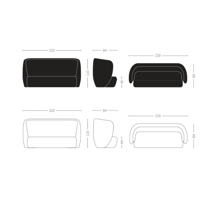 Warm Nordic Haven 3-Sitzer-Sofa, Jade