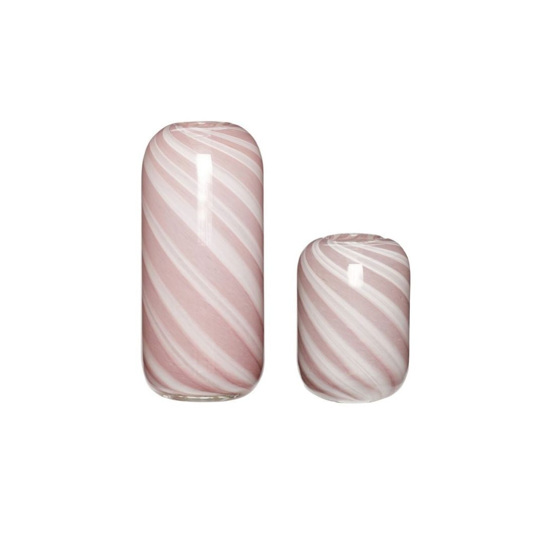 Hübsch Candy Vasen Rosa (2er-Set)