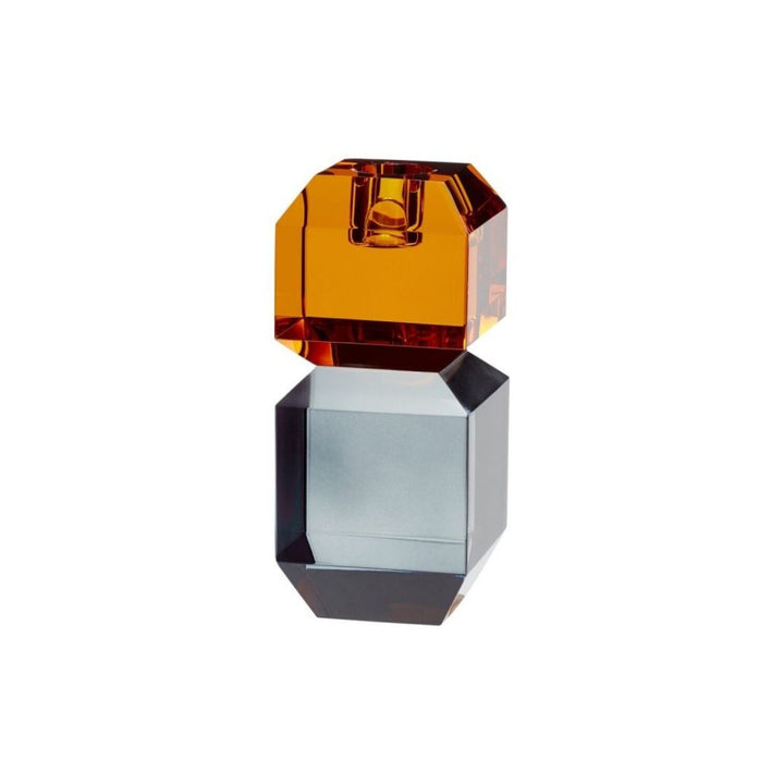 Hübsch Gem Kerzenhalter Orange/Grau