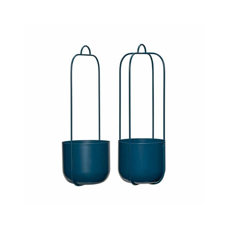 Hübsch Lotus Hängepflanzgefäß Petrol (2er-Set)