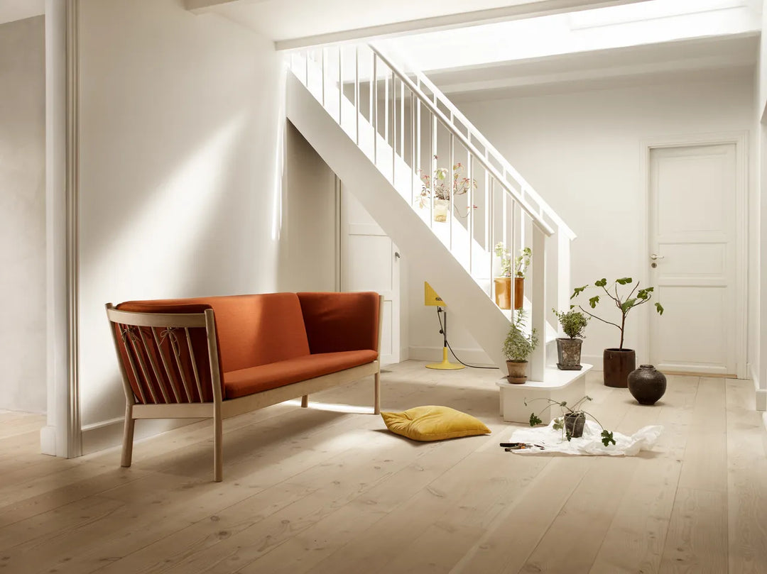 Sofa 3-Sitzer, Rubinrot/Gebranntes Orange