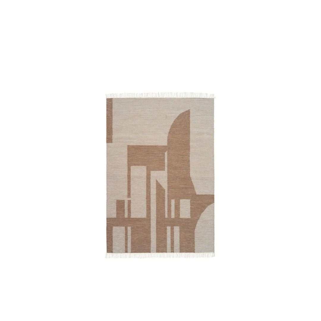 Kristina Dam Studio Contemporary Kelim Rug S, Råhvid/Brun