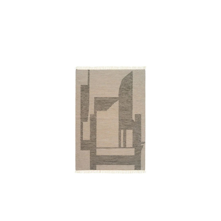Kristina Dam Studio Contemporary Kelim Teppich S, Rohweiß/Grau