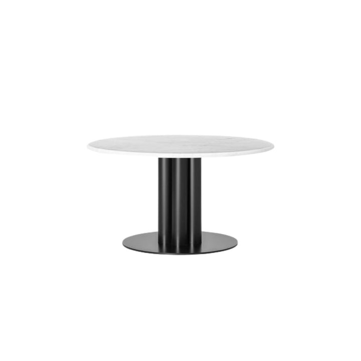LOUISE ROE Roundabout Couchtisch Ø90 gerade Kante, Weißer Marmor/Schwarz