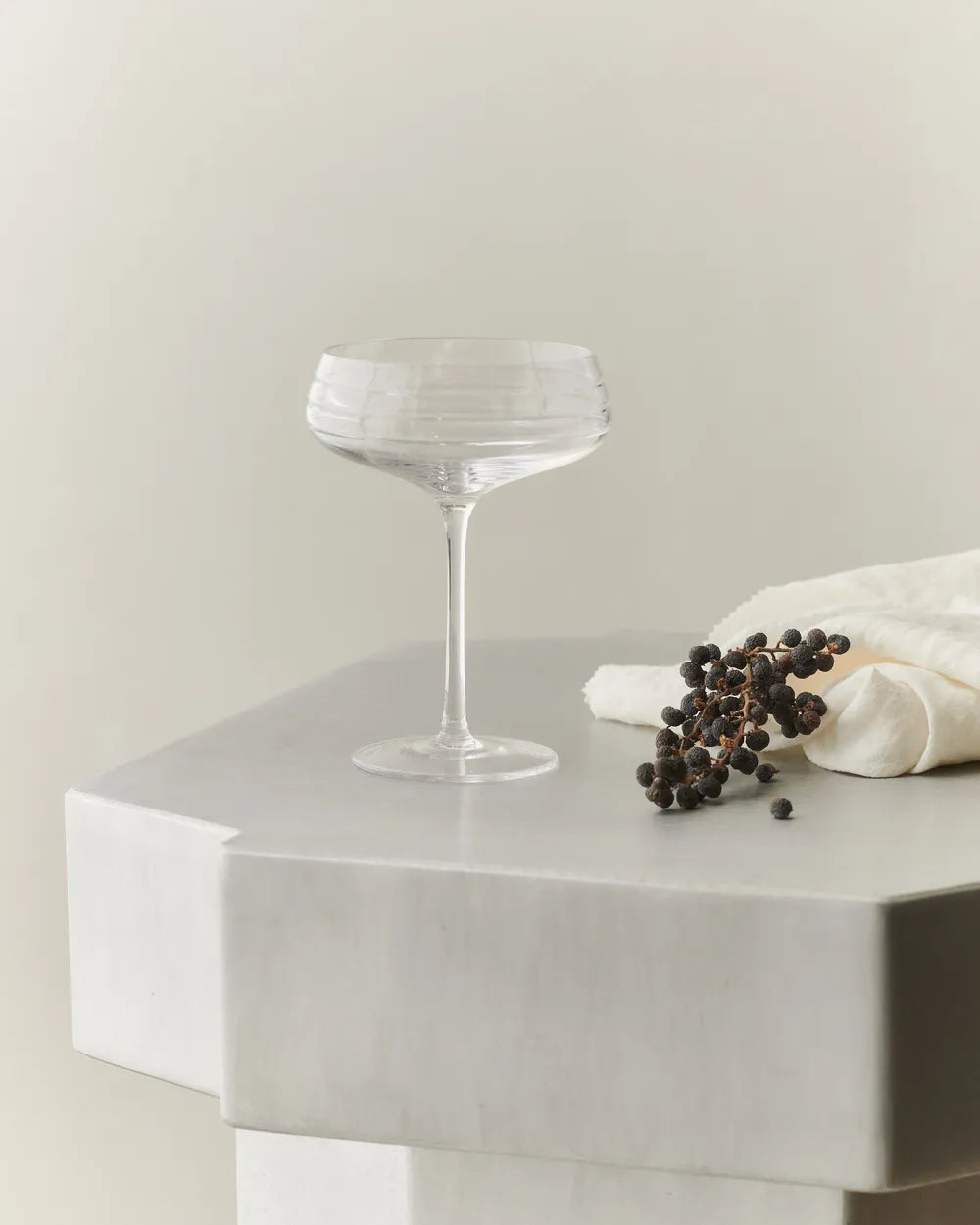 LOUISE ROE Champagnerglas Triple Cut, klar