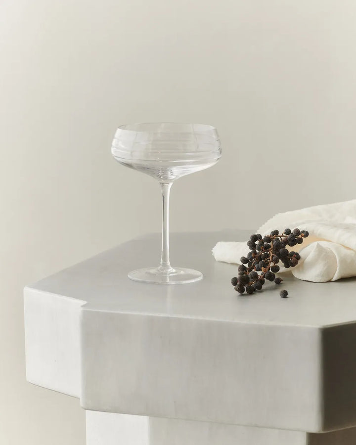 LOUISE ROE Champagnerglas Triple Cut, klar