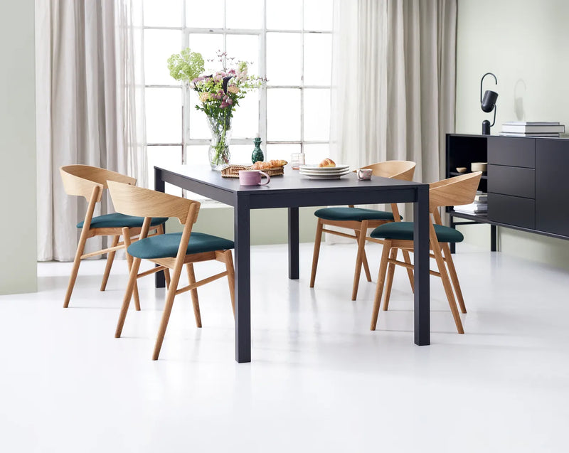 Hammel Furniture Meet Spisebord 190(286)x90 m. hollandsk udtræk, Sort eg