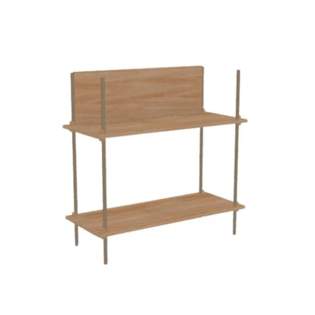 MOEBE Regal H85 x B85 – Geöltes Eichenholz / Warm Grey