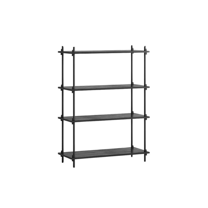 MOEBE Regalsystem H115 x B85 – Schwarz lackierte Eiche