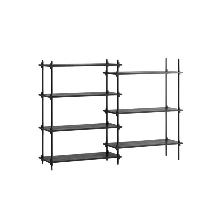 MOEBE Regalsystem H115 x B162 – Schwarz lackierte Eiche