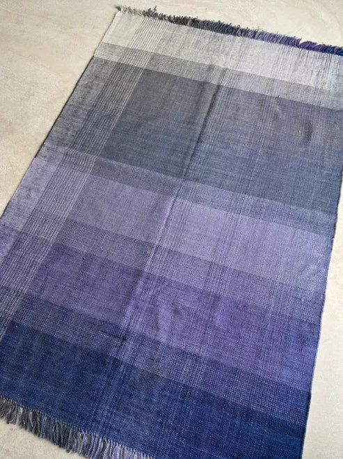 Massimo Kelim Checked Gulvtæppe 174x118, Blue/Purple