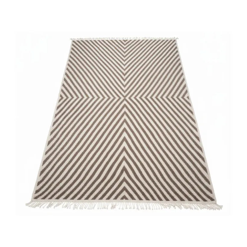 Massimo Shaggy Striped Gulvtæppe 200 x 300, Brown/Beige