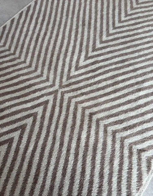 Massimo Shaggy Striped Gulvtæppe 200 x 300, Brown/Beige