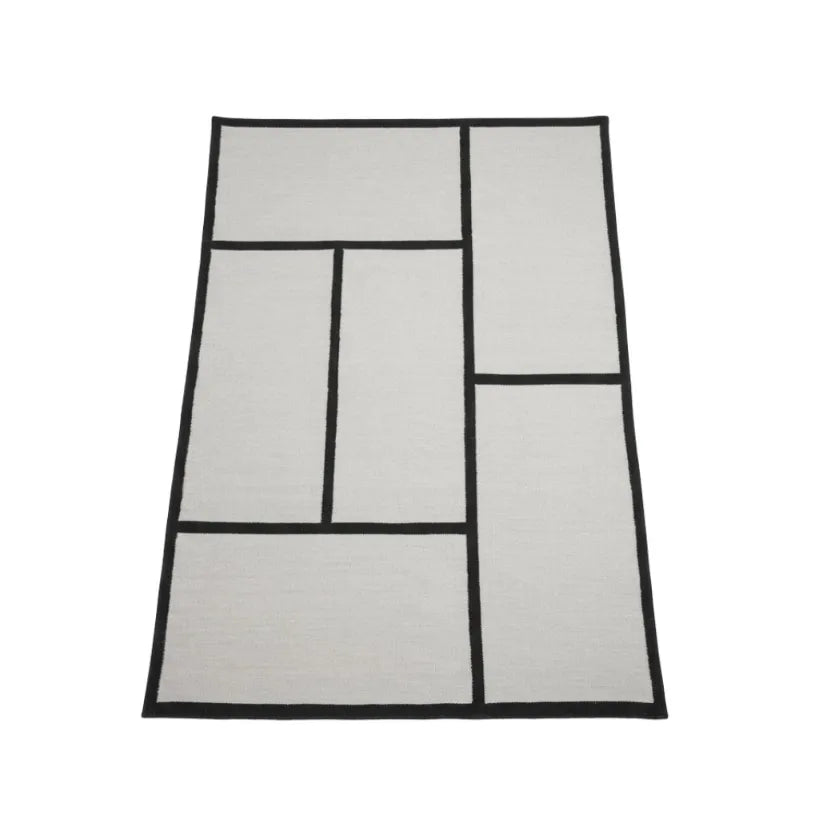 Massimo Squares Gulvtæppe 170 x 240, Beige/Black