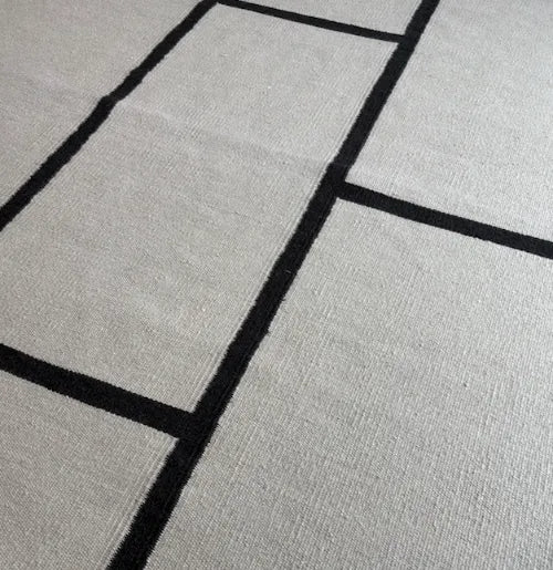 Massimo Squares Gulvtæppe 170 x 240, Beige/Black