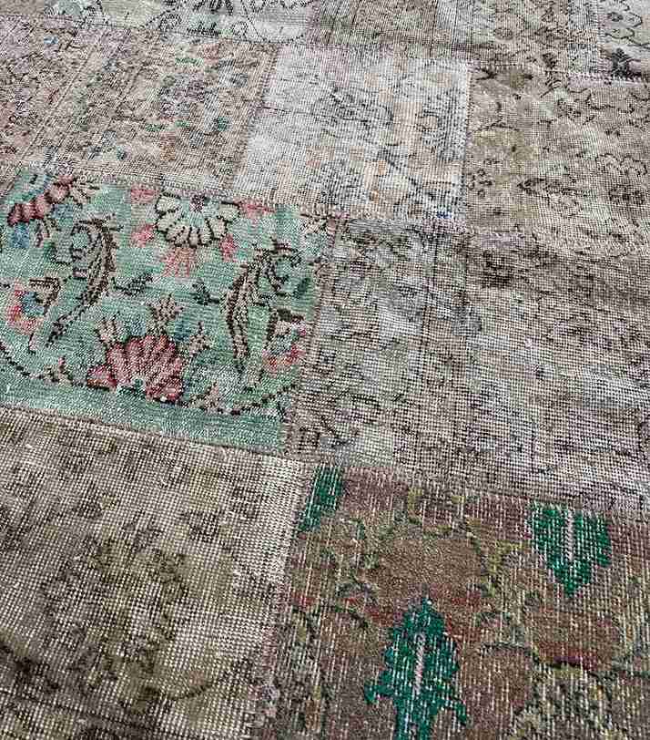 Massimo Vintage Patchwork Gulvtæppe 140 x 200, Natural Light