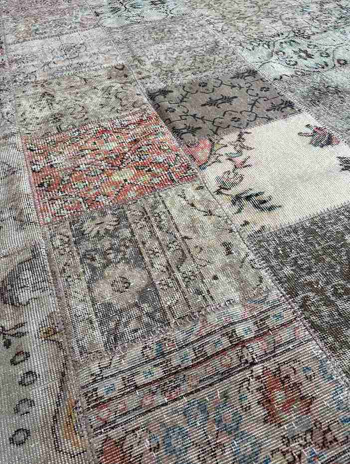 Massimo Vintage Patchwork Gulvtæppe 140 x 200, Natural Light