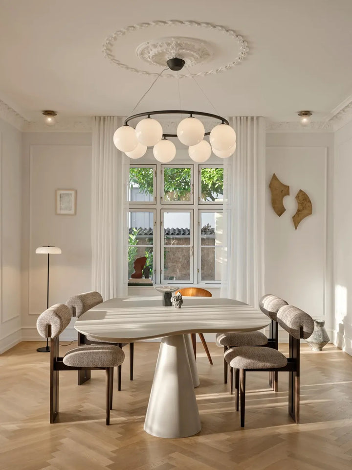 Nuura Miira 8 Circular Kronleuchter, Rock Grey / Opal